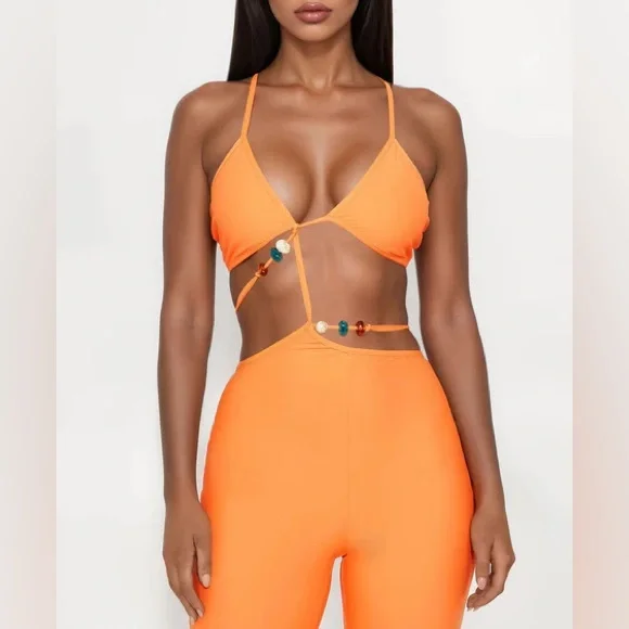 Orange Santorini Sunset Jumpsuit NEW 🏷️ - Picture 2 of 3